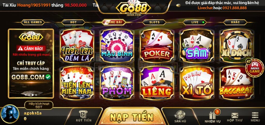 Go88 - Khám Phá Thiên Đường Đổi Thưởng Hàng Đầu 2024 4 Kho game đổi thưởng go88 đa dạng